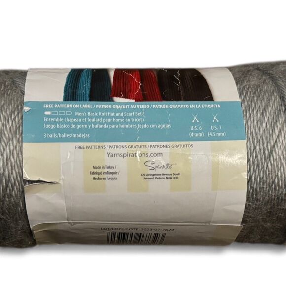 Set of 3 Caron Simply Soft, Feathered Grey, Country Blue, Charcoal, Acrylic Yarn - Picture 9 of 10